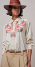 Cross-Stitch Floral Embroidered Button-Down Blouse - Women's Tops | Urban Daizy