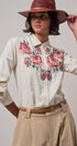 Cross-Stitch Floral Embroidered Button-Down Blouse - Women's Tops | Urban Daizy