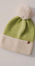 Urban Daizy Cozy Colorblock Ribbed Beanie with Faux Fur Pom Blue Beanie - Women's (UDZ-AC-00003) – alternate view 2