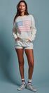 Urban Daizy Vintage Flag Graphic Relaxed Soft Knit Sweater Ivory Cardigan - Women's (TNTP4028-Ivory) – alternate view 7