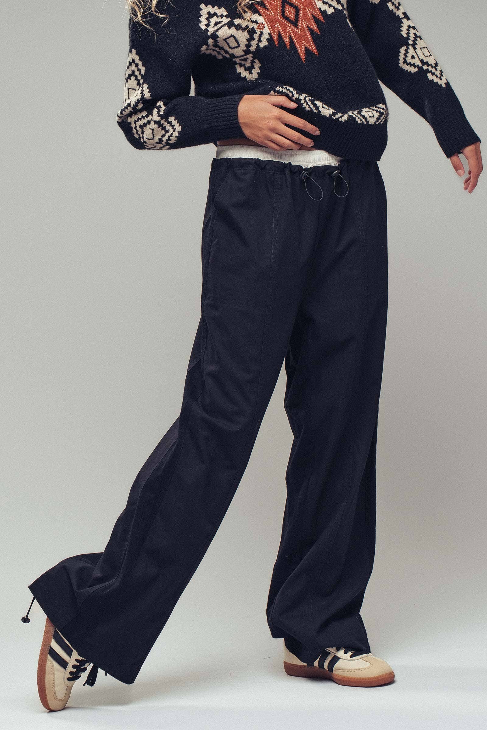 Urban Daizy Drawstring Waist Wide-Leg Relaxed Pants Olive Pants - Women's (UDZ-TP-00814) – alternate view 12