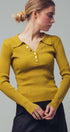 Urban Daizy Classic Fitted Ribbed Knit Polo Sweater Brown Knit Sweater - Women's (UDZ-KN-00657) – alternate view 2