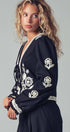 Urban Daizy Embroidered Boho Tie Neck Blouse Ecru Blouse - Women's (UDZ-OT-00357) – alternate view 2