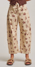 Urban Daizy Western Toile Print Barrel Leg Stretch Pants Lt-Khaki Pants - Women's (UDPT0076-Lt-Khaki)
