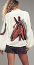 Western Horse Intarsia Cardigan