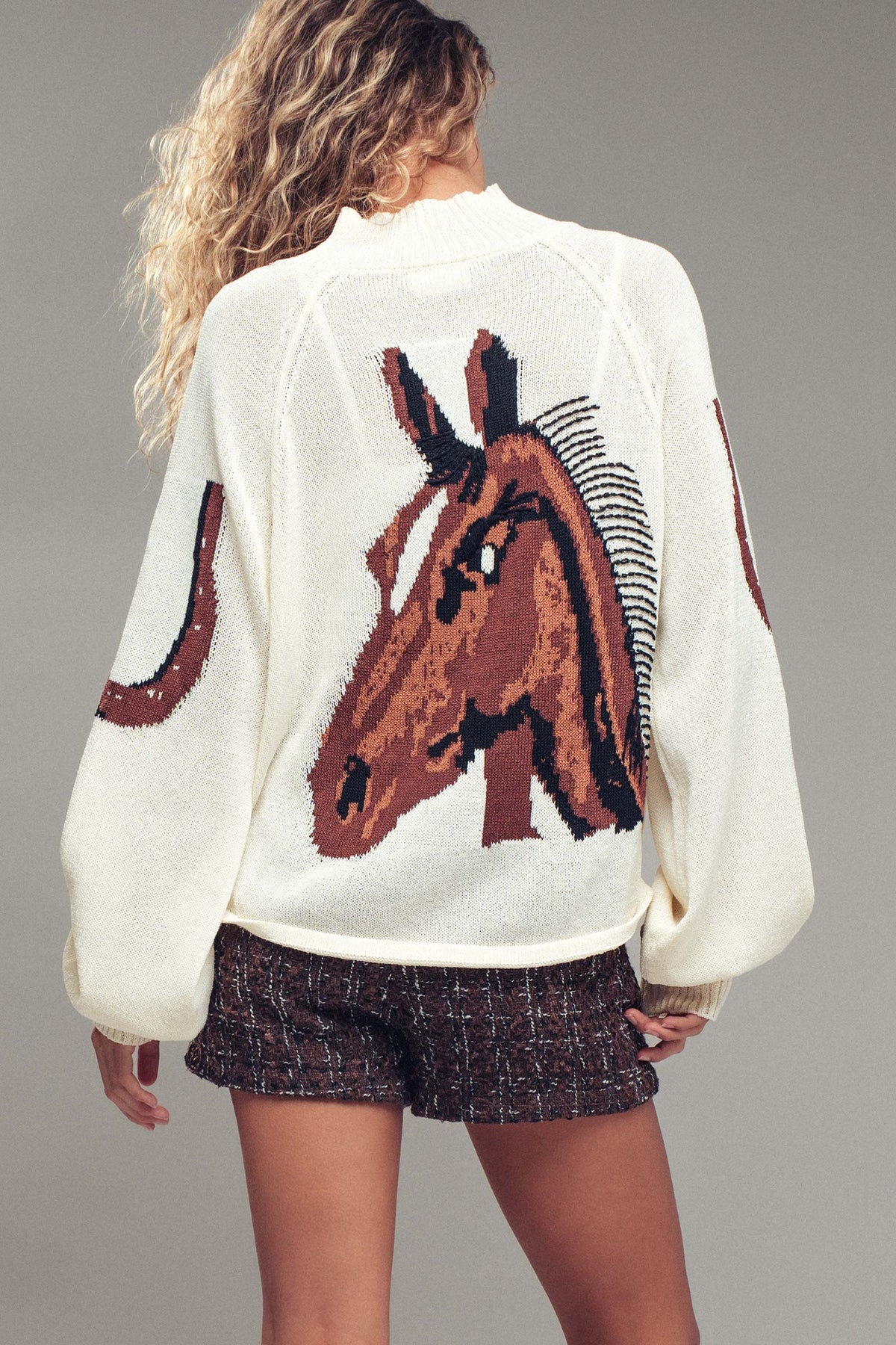 Western Horse Intarsia Cardigan
