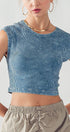 Urban Daizy Ribbed Knit Crop Short Sleeve Fitted Casual Spring Top Blue Knit Top - Women's (UDZ-TP-00081) – alternate view 23