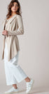 Urban Daizy Draped Front Long Sleeve Waist Tie Cardigan Taupe Cardigan - Women's (UDZ-KN-00530) – alternate view 4