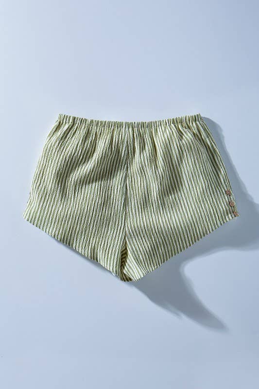 Urban Daizy Crinkle Stripe Shorts Lemon Shorts - Women's (UDZ-PT-00471) – alternate view 4