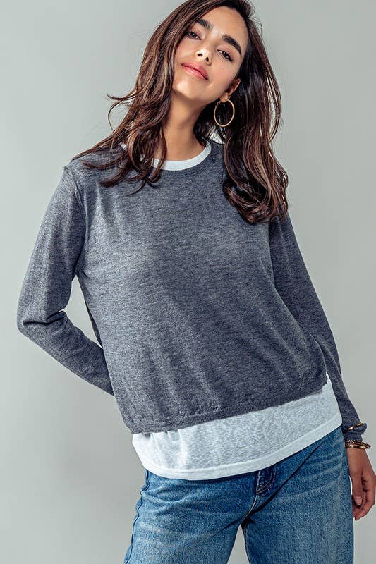 Urban Daizy Elegant Crew Neck Long Sleeve Relaxed Fit Casual Sweater Top Mocha Knit Top - Women's (UDZ-TP-00367) –…