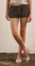 Urban Daizy Retro Plaid Button-Front Bloomer Shorts Brown Shorts - Women's (UDPT0176-Brown) – alternate view 6