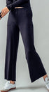 Urban Daizy Soft Ribbed Lettuce Hem Wide Leg Lounge Pants Black Pants - Women's (UDZ-PT-00262)