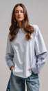 Urban Daizy Oversized Faux Layered Mixed Media Shirt Red Tunic - Women's (UDTP1445-Red) – alternate view 16