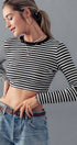 Urban Daizy Essential Fitted Long Sleeve Crew Crop Top Ivory Knit Top - Women's (UDZ-TP-00031) – alternate view 14
