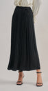 Washed Satin Crinkle Pleated Maxi Skirt in BLACK - Women's Maxi Skirts | Urban Daizy