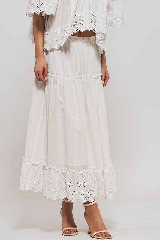 Urban Daizy Laced Eyelet Tiered Midi Skirt Lt-Blue Skirt - Women's (UDZ-SK-00108) – alternate view 15