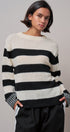 Striped Oversized Chunky Knit Sweater in BLACK - Women's Sweaters | Urban Daizy