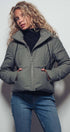 Urban Daizy Cozy Drawstring Hooded Puffer Jacket Black Puffer Jacket - Women's (UDZ-KN-00653) – alternate view 15