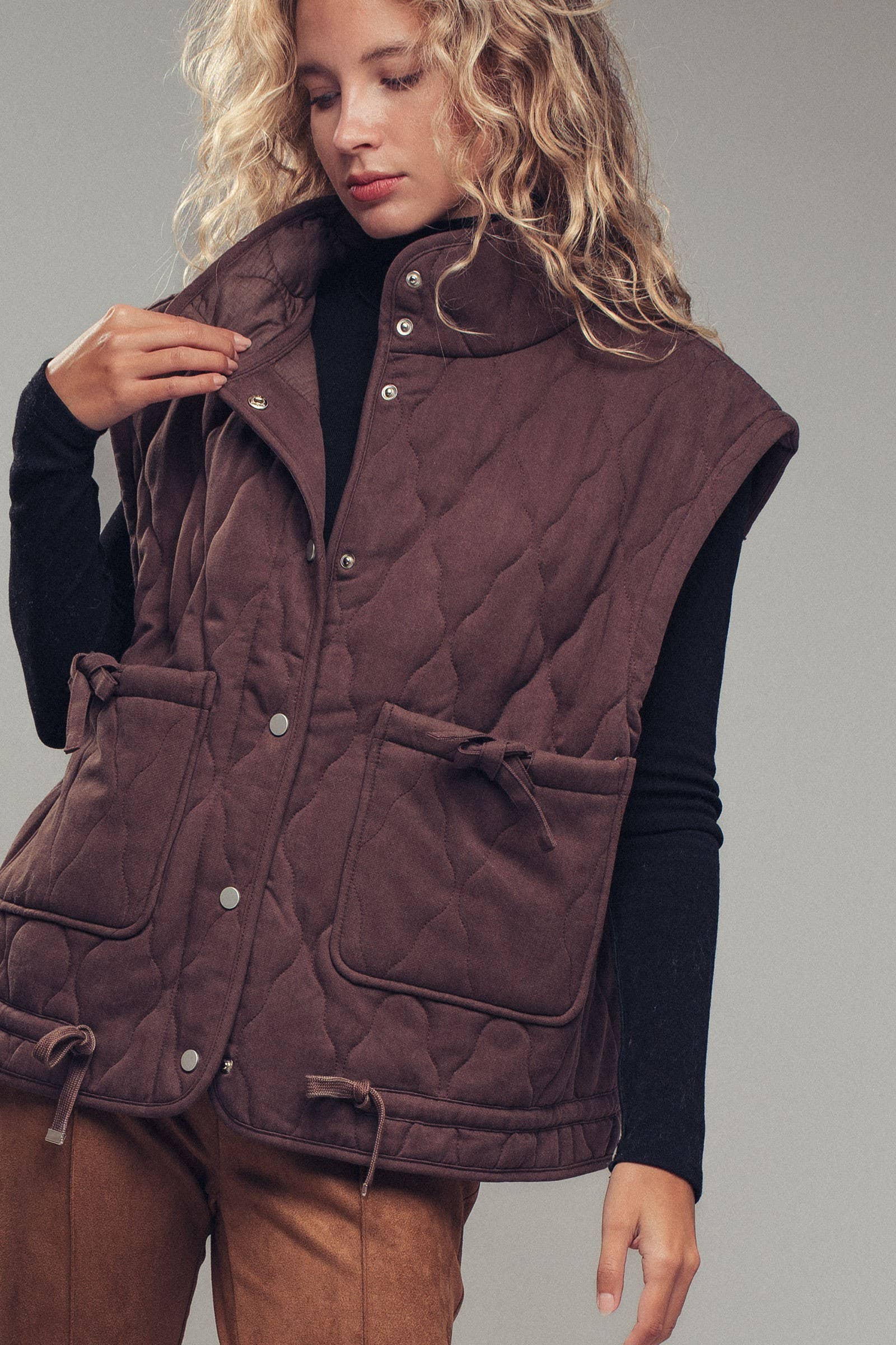Vintage Washed Quilted Padded Vest