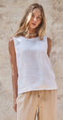 Urban Daizy Minimalist Keyhole Back Linen Sleeveless Top White Blouse - Women's (UDZ-TP-01082-White) – alternate view 10