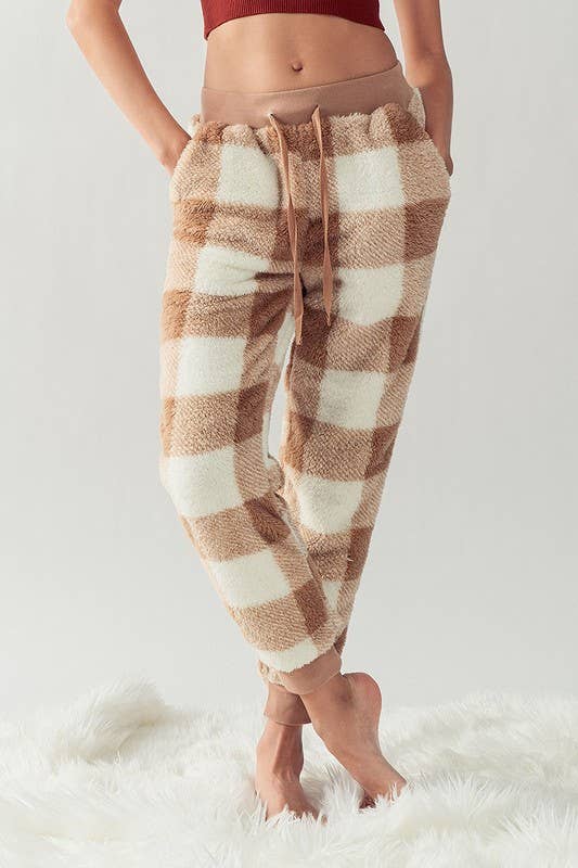 Urban Daizy Cozy Checkered Jogger Style Pajama Pants Ash-Blue Sleepwear Bottom - Women's (UDZ-PT-00127) – alternate view 10
