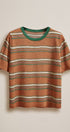 Striped Knit Tee Vintage 70s Retro Boho Coastal Top for Wome in RUST - Women's T-Shirts & Polos | Urban Daizy