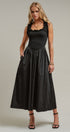 Soft Ruffle Bodice Midi Dress in BLACK - Women's Dresses | Urban Daizy