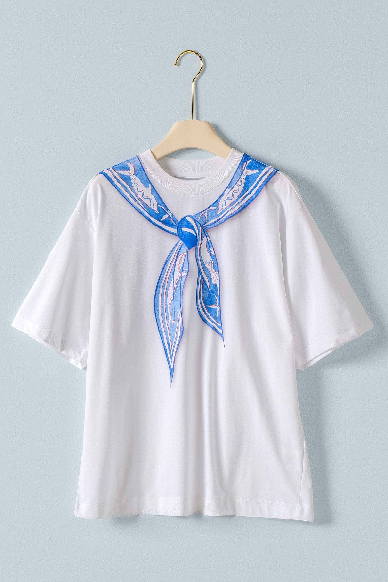 Nautical Stripe Printed Bandana Tee