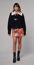 Toggle Front Sweater Jacket with Contrast Collar in BLACK - Women's Jackets & Blazers | Urban Daizy