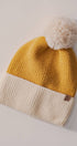 Urban Daizy Cozy Colorblock Ribbed Beanie with Faux Fur Pom Blue Beanie - Women's (UDZ-AC-00003) – alternate view 3