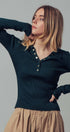 Urban Daizy Classic Fitted Ribbed Knit Polo Sweater Brown Knit Sweater - Women's (UDZ-KN-00657) – alternate view 25