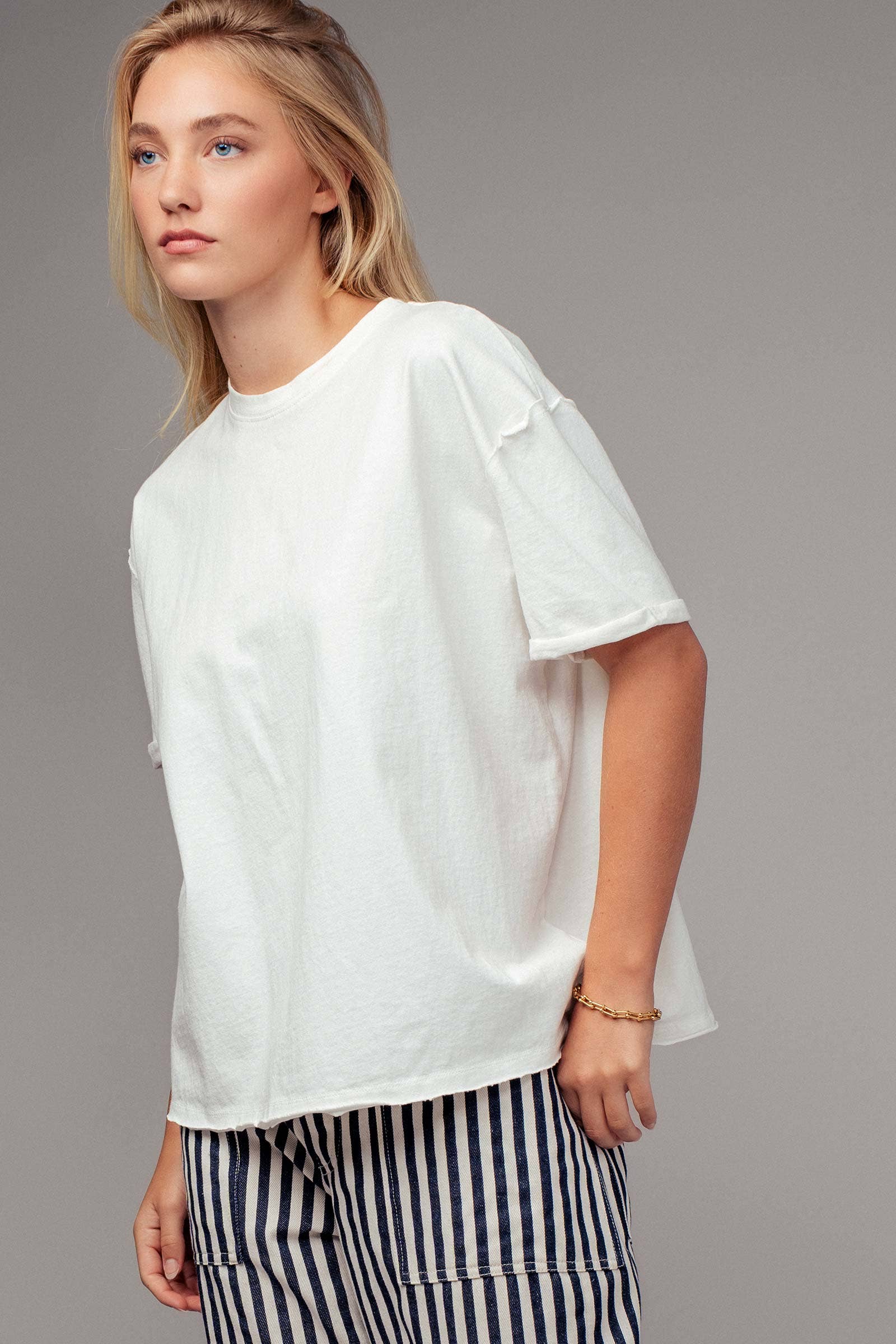 Urban Daizy Boxy Oversized Cotton Crewneck Tee Red T-Shirt - Women's (UDZ-TP-00810) – alternate view 11