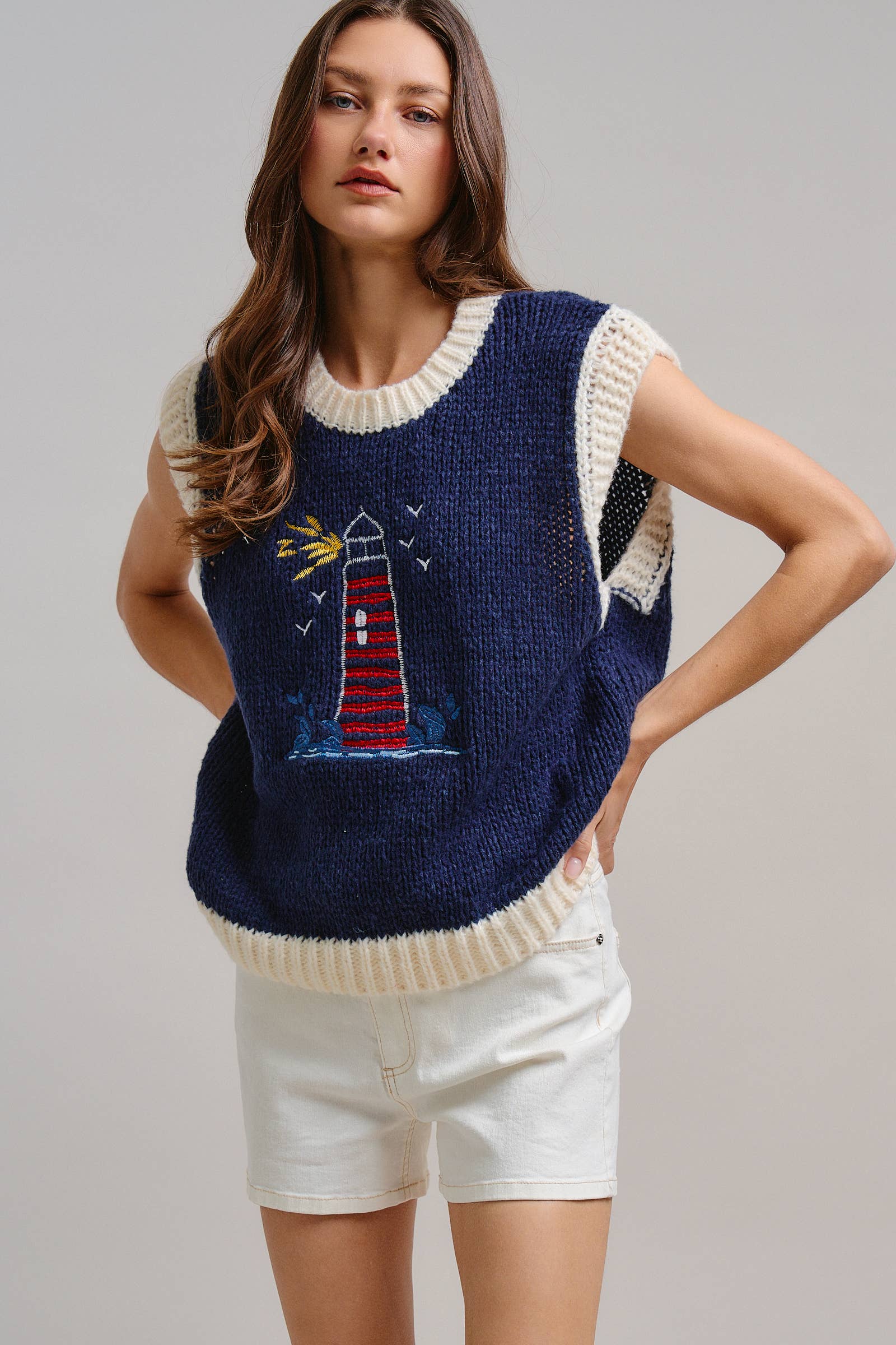 Urban Daizy Crossover Asymmetrical  Denim Shorts White Shorts - Women's (TNPT0825-White) – alternate view