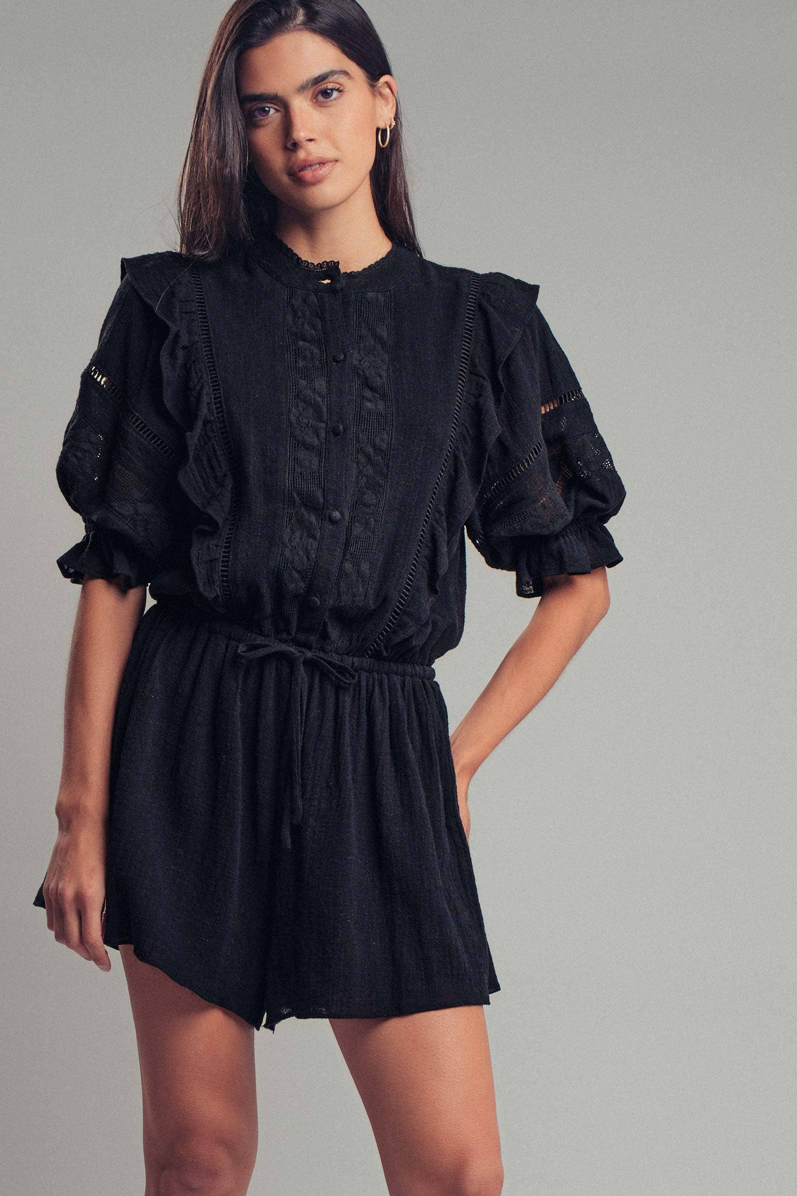 Romantic Lace Ruffle Boho Romper