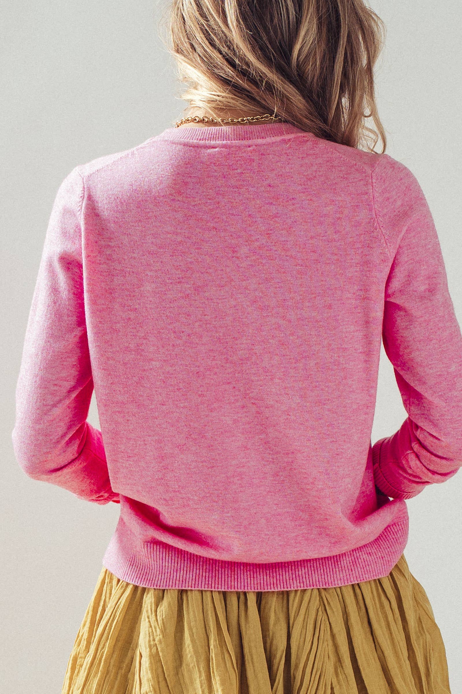 Soft Viscose Blend Crewneck Knit Pullover