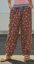 Retro Candy Pop Polka Dot Pants in BROWN BLUE - Women's Pants | Urban Daizy