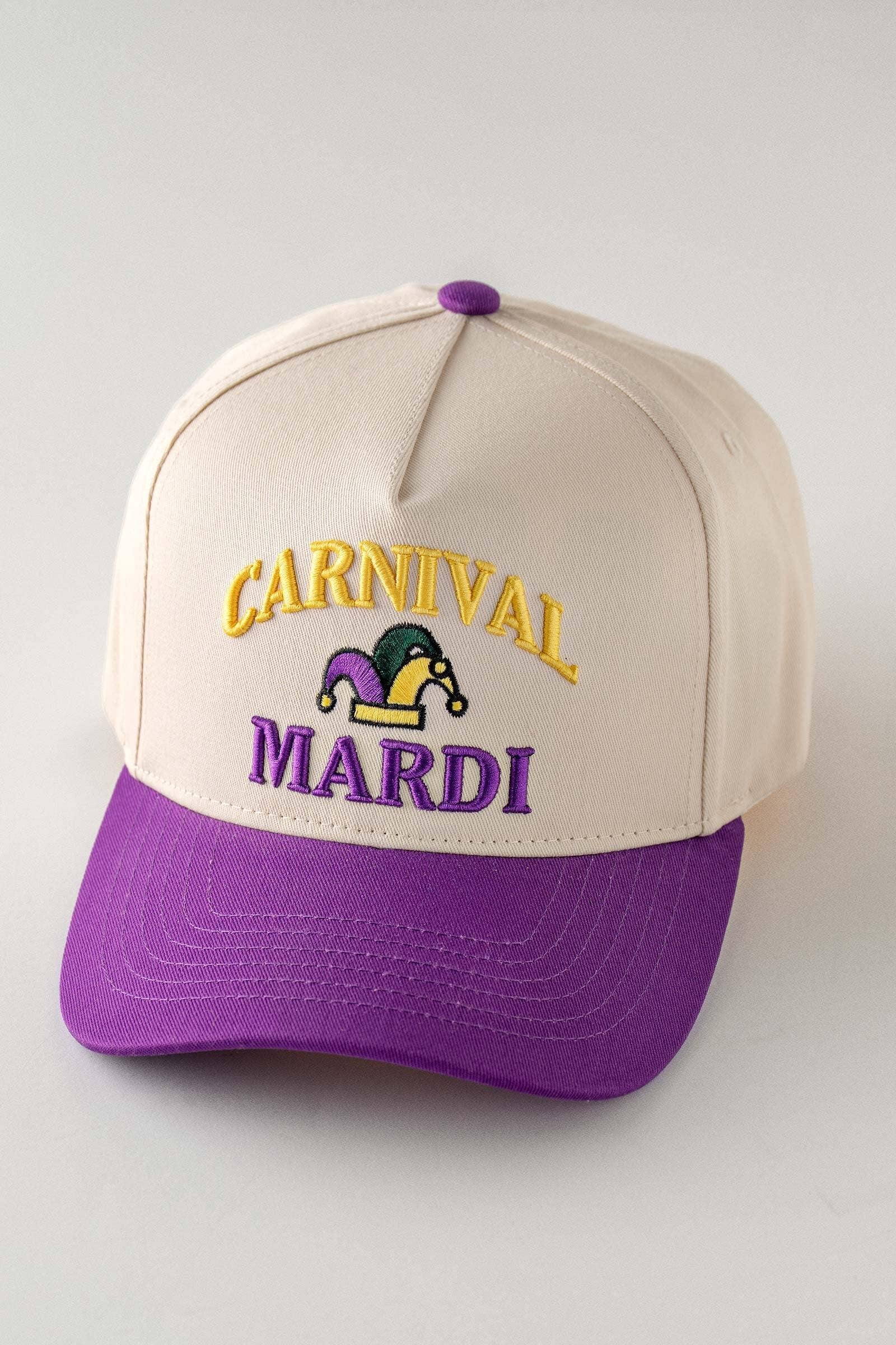 Urban Daizy Mardi Gras Carnival Jester Embroidered Hat Purple Trucker Hat - Women's (UDZ-AC-00241)