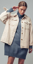 Urban Daizy Oversized Sherpa Lined Corduroy Shacket Beige Shirt Jacket Shacket - Women's (UDZ-OT-00163) – alternate view 8