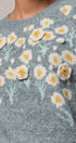 Embossed Floral Knit Sweater in GREY - Women's Sweaters | Urban Daizy