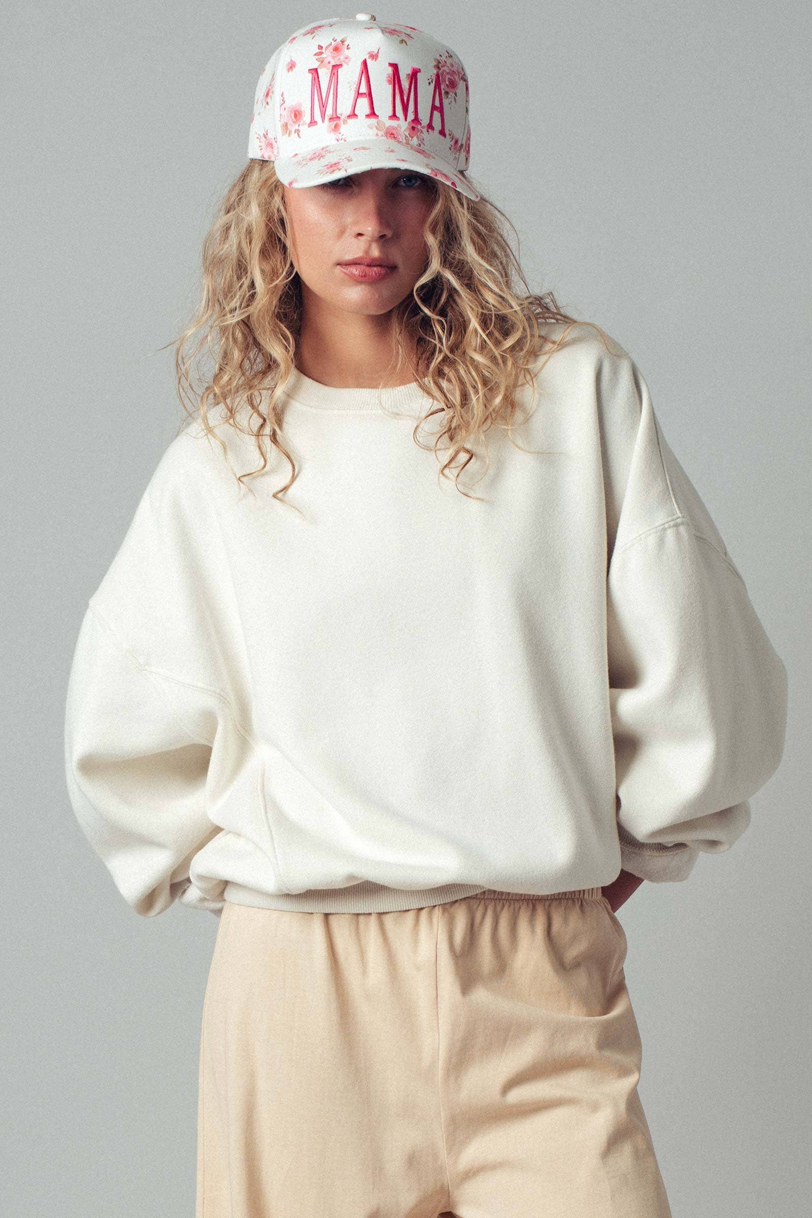 MAMA Floral Embroidered Trucker Cap