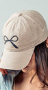 Urban Daizy Bow Graphic Relaxed Fit Baseball Cap Beige Baseball Cap - Women's (UDZ-AC-00112)