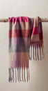 Urban Daizy Plush Oversized Colorblock Plaid Scarf Pink Scarf - Women's (UDZ-KN-00657)