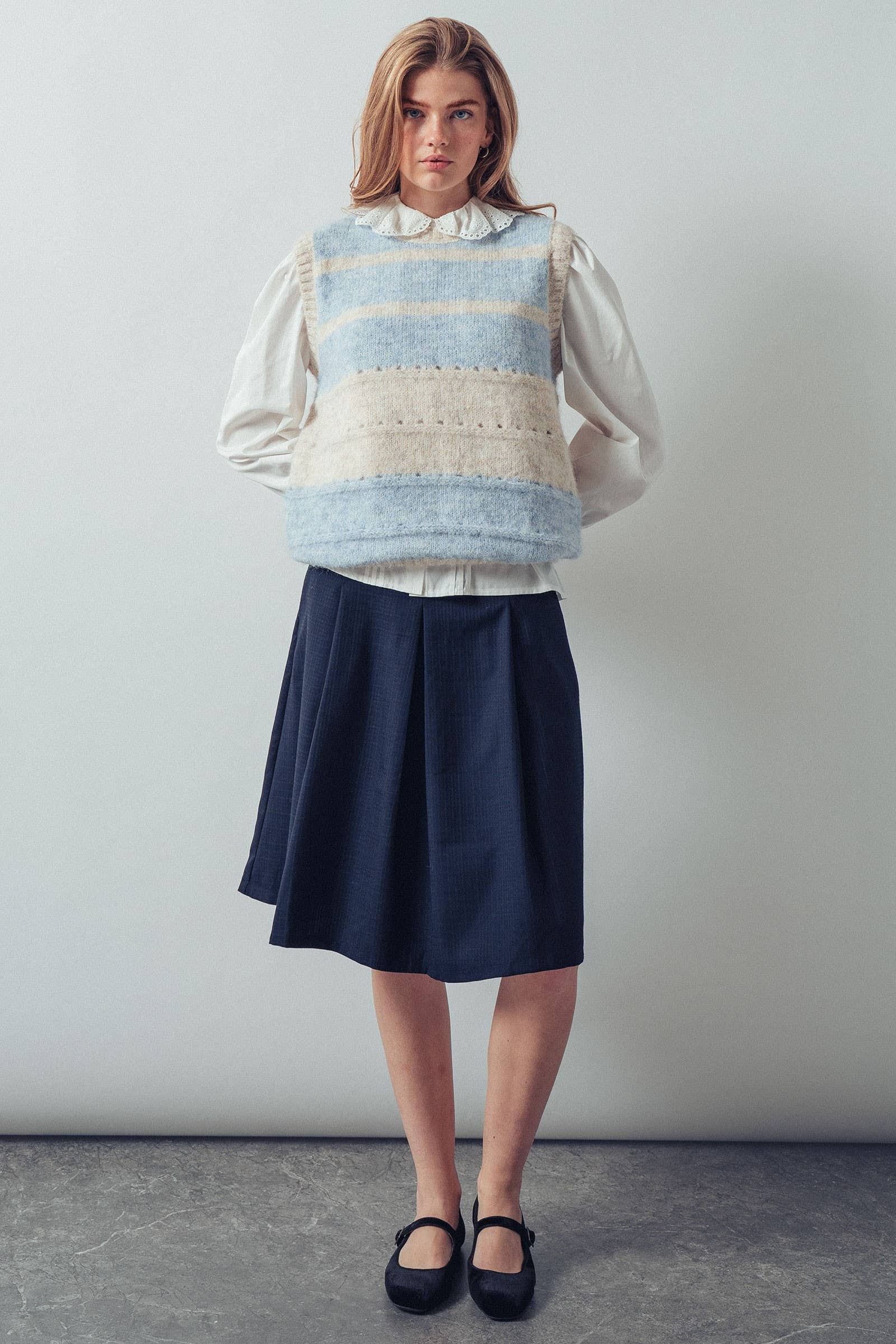 Striped Boho Knit Sweater Vest