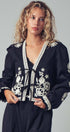 Urban Daizy Embroidered Boho Tie Neck Blouse Ecru Blouse - Women's (UDZ-OT-00357) – alternate view 8