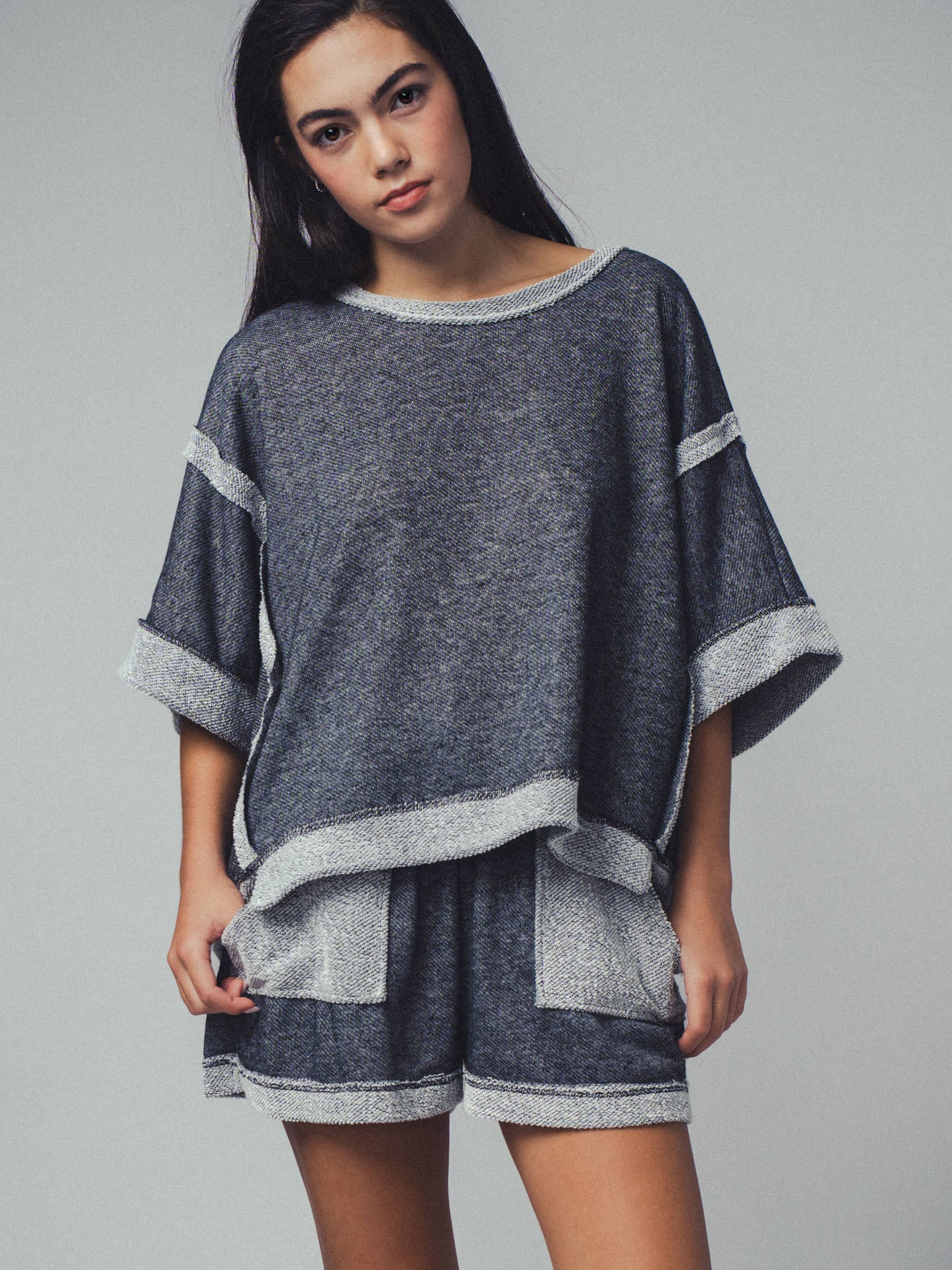 Urban Daizy Garner Cozy Reverse Stitch Ribbed Sleeve Sweater Black Knit Top - Women's (UDZ-TP-00358) – alternate view 25