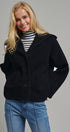 Hooded Button-Front Wool Blend Short Jacket in BLACK - Women's Jackets & Blazers | Urban Daizy