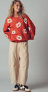 Urban Daizy Pumpkin Patch Balloon Sleeve Sweater Rust Knit Sweater - Women's (UDZ-TP-00814) – alternate view 21
