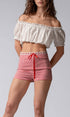 Urban Daizy Gingham Scallop Trim Shorts Brown Shorts - Women's (UDZ-PT-00474) – alternate view 16