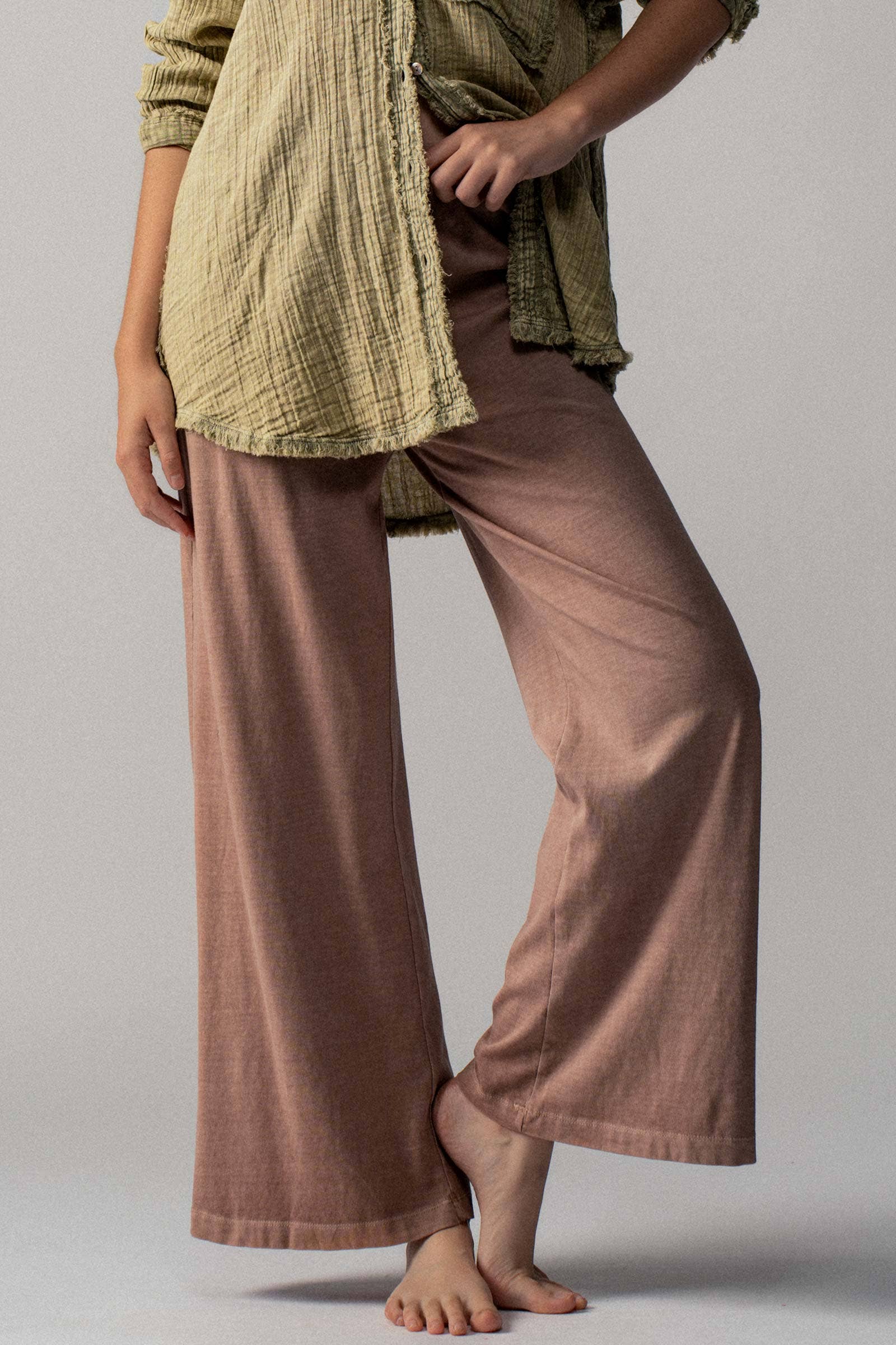 Vintage Wash Cotton Flare Yoga Pants