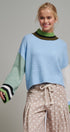 Paneled Hues Knit Sweater in BLUE SAGE - Women's Sweaters | Urban Daizy